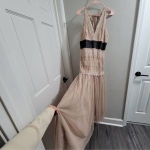 ZARA Lace Tulle Maxi Dress